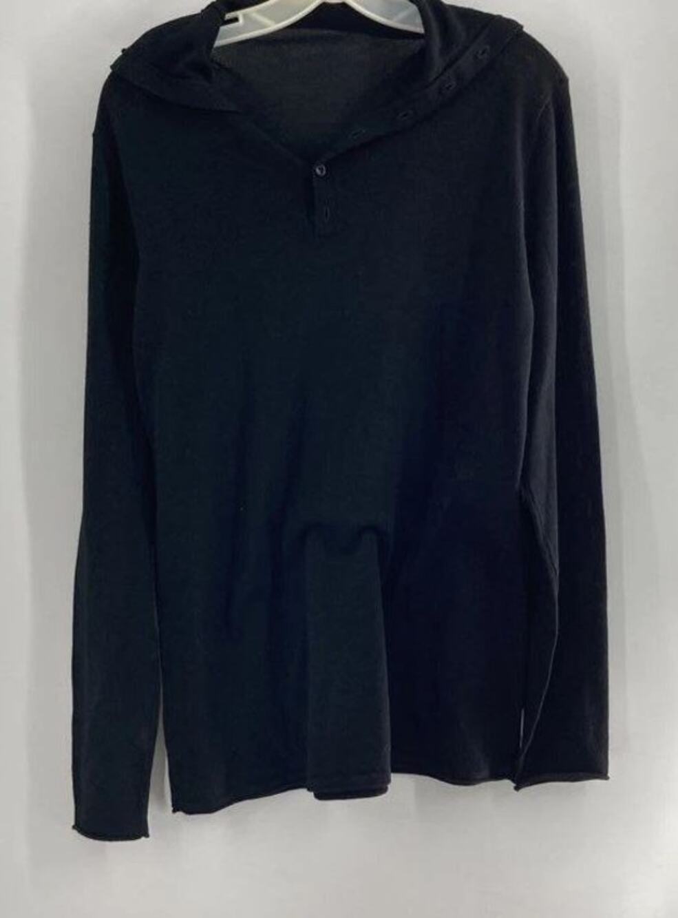 NWT Halogen Mens Black Merino Wool Long Sleeve Collared Polo Sweater Size XL